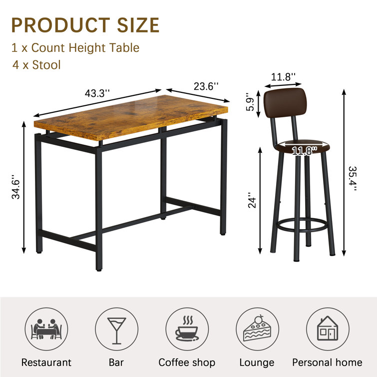 Cafe shop bar height
